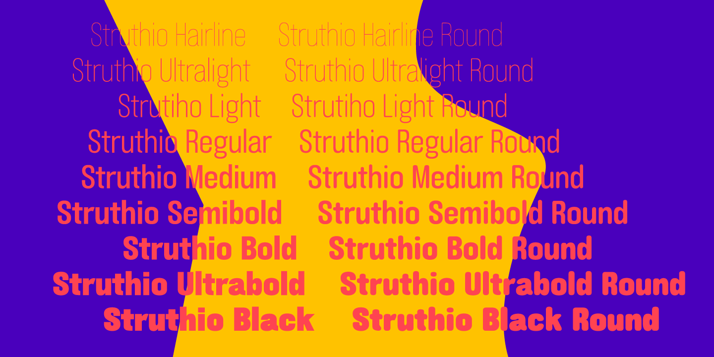 Przykład czcionki Struthio Ultra bold Round